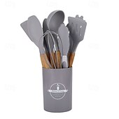 cheap Kitchen Utensils &amp; Gadgets-12-Piece Silicone Kitchen Utensil Set, Non-Stick Cooking Tools Including Spatula, Turner, Tongs, and Whisk, Heat Resistant Silicone Cooking Utensils for Baking and Stirring