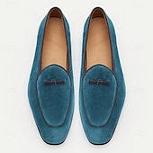 Χαμηλού Κόστους Δερμάτινα Loafers Premium-Ανδρικά Σουέντ Δερμάτινα Μοκασίνια σε Τυπικό Σχέδιο με Ελάχιστο Λουράκι για Καθημερινές Μετακινήσεις Επιχειρηματικό Ντύσιμο και Εξόδους το Σαββατοκύριακο
