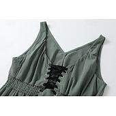 preiswerte Ausgefallene Kleider-Damen Minikleid Unterkleid Boho-Kleid Westernkleid Mode Klassisch Outdoor Ferien Ausgehen Normale Passform Einfach Ärmellos Spaghettiträger Dunkelgrün Sommer