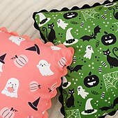 お買い得  装飾用クッションカバー-ハロウィン用枕カバー1枚、ゴースト幾何学模様、カジュアルスクエアジッパー、伝統的クラシック