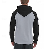 abordables Hoodie Tactique-Homme Sweat à capuche Sweat à capuche quart zippé Sweat à capuche tactique Noir bleu marine Kaki Gris Clair Gris foncé À capuche Uni Patchwork Bloc de Couleur Multi-poches Sport &amp; Loisir Occasionnel