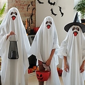 olcso Szellemek és Aratók-Fehér Lepedő Szellem Halloween Pelerin / köpeny Jelmez Borzalom Ijesztő jelmez Gyermek Felnőttek Uniszex Mindszentek napja Farsang Teljesítmény Parti Egyszerű Halloween jelmezek Kiöltözik