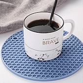 economico Stoccaggio cucina-10 tappetini rotondi multifunzionali in silicone resistenti al calore, sottobicchieri e sottopentola antiscivolo, protezioni per tavolo per cucina, sala da pranzo, picnic, colori casuali