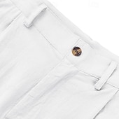 abordables Vacances-Homme Pantalons en Lin Pantalons Pantalon d'été Pantalons Amples Pantalons de Plage Taille Élastique Jambe Droite Uni Confort Respirant Longueur complète Occasionnel Quotidien Fête Vacances Mode Noir