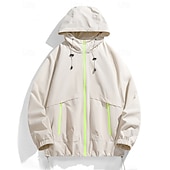 preiswerte Wasserdichte Jacken-Herren Windjacke Softshelljacke Außen Wasserdicht Winddicht Wanderoutfits Wanderbekleidung Frühling Herbst Oberteil Camping / Wandern / Höhlenforschung Laufen Einfarbig Schwarz Weiß