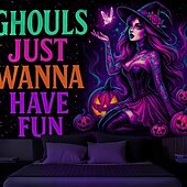 cheap Halloween Wall Tapestries-Halloween Blacklight Tapestry witch UV Reactive Glow in the Dark Forest Trippy Mountain Misty Graveyard Ghost Hanging Tapestry Wall Art Mural for Living Room Bedroom
