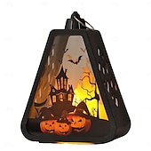 economico Halloween al chiuso-1 lanterna luminosa elettronica a LED portatile per Halloween, per interni ed esterni, per feste, castello, strega, atmosfera decorativa