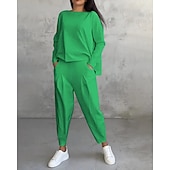 tanie dresy-Damskie Dres Spodnie dresowe Bluza z kapturem Kieszeń Solidne kolory Zestawy odzież Wiosna Czarny Biały Siłownia Na zewnątrz Bieganie Odporność na wiatr Lekki Długi rękaw Sport Odzież sportowa