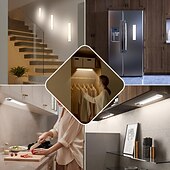 abordables Lumières intelligentes-Lampe à détecteur de mouvement, 3 températures de couleur, éclairage de placard à intensité variable, éclairage sous meuble rechargeable par USB, lampe de nuit à bâton magnétique pour cuisine,