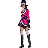 economico Costumi da donna-Alice nel paese delle meraviglie Cappellaio Matto Vestito Cappotto Personaggi dei libri di fiabe Cosplay Cosplay di film for Per donna Adulti Halloween Carnevale Giornata mondiale del libro
