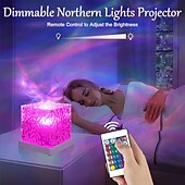 cheap Projector Lights-USB Rotating Water Wave Light Projector Remote Control Bedroom Table Lamp Crystal Night Lamp 16 Color RGB Desktop Lamp for Game Room Bedroom Christmas/Halloween Party Decoration