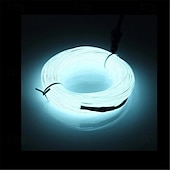 זול הלואין בחוץ-5 מטר led el wire רצועת אור סוללת ניאון זוהרת מחרוזת אורות קרנבל diy צינור צינור זוהר בחושך ליל כל הקדושים blacklight חג המולד מכונית ססגוניות מסיבת ריקודים