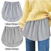 baratos Cuidados Pessoais &amp; Saúde-extensor de camisa versátil em camadas saia com bainha falsa para mulheres xadrez meia saia cobertura inferior para moletons blusas com capuz look casual chique