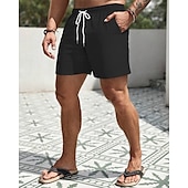 economico Pantaloncini casual-Per uomo Shorts Pantaloncini Estivi Pantaloncini casual Tasca Elastico in vita Coulisse Semplice Comodità Traspirante Corto All&#039;aperto Vacanza Canotta sportiva Casual Nero Bianco Micro-elastico
