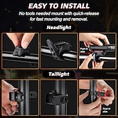 cheap Work Lights-Ultra Bright USB Rechargeable Bike Light Set, Powerful Bicycle Front Headlight and Back Taillight, 4 Light Modes, Easy to Install for Men Women Kids Road Mountain Cycling Black