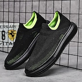 cheap Slip-On Casual Shoes-Men's Slip-On Knit Walking Sneakers – Lightweight Breathable Casual Shoes for Travel, Gym &amp; Daily Wear