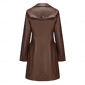 cheap Winter Coats-Women&#039;s Coat Comfortable Buttons Fashion Street Style Plain Outdoor Casual Daily Long Turndown Regular Fit Long Sleeve Outerwear Black Burgundy Camel Fall Winter