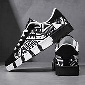 cheap Men&#039;s Sneakers-Men&#039;s Sneakers Walking Casual PU Leather Canvas Comfortable Slip Resistant Breathable Lace-up Black White Red Summer Spring