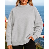 economico Felpa &amp; Sweatshirt-Per donna Felpa in pile Felpa pullover Manica Lunga Top Athleisure Tinta unita Calore Termico Antivento Escursionismo Allenamento Corsa abbigliamento sportivo Abbigliamento sportivo Nero Bianco Rosa