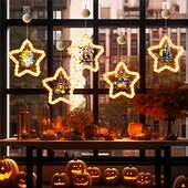 levne Halloween v interiéru-1 ks 27,6 cm halloween netopýr duch čaroděj klobouk dýně černá kočka netopýr přísavka led přísavka okenní světlo párty okno vnitřní atmosféra dekorativní světlo aaa baterie box teplé světlo běžící