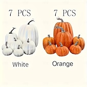 billige Halloween-7 stk/sett hagefestivaldekorasjon 7 stk simulert gresskarmodell falske grønnsaker gjør-det-selv-håndverk hjem bursdag bryllup halloween-dekorasjon fest husdekorasjon perfekt feriegave