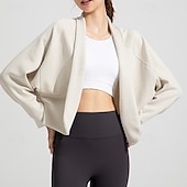 cheap Yoga Tops-Women's Workout Cardigan Yoga Shawl Breathable Tencel Long Sleeve Sports Solid Color Top For Pilates Running Yoga Activewear
