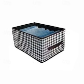 cheap Clothes Drawer Organizers-2Pcs Foldable Jeans Organizer for Closet, Large Capacity Houndstooth Storage Box, Dustproof Foldable Clothes Storage Bin for Home Organization