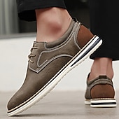 Χαμηλού Κόστους Ανδρικά Sneakers-Ανδρικά καφέ παπούτσια derby από συνθετικό δέρμα – ελαφριά σχέδια με κορδόνια για καθημερινή χρήση στο γραφείο, εξόδους το Σαββατοκύριακο και smart casual στυλ.