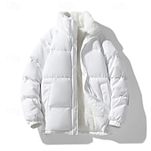 billige Fleece og 3 i 1 jakker-Herre Fleece-jakke Pufferjakke Vinterjakke Vinter utendørs Lapper Hold Varm Topper Mørkegrå Svart Hvit kaffe