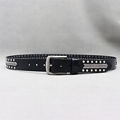 abordables Ceintures pour homme-Homme Ceinture Ceinture Taille Noir Derme Alliage Durable Ajustable Uni Extérieur Quotidien