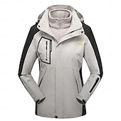 cheap Fleece &amp; 3 in 1 Jackets-Women&#039;s Hiking 3-in-1 Jackets Ski Jacket Hiking Fleece Jacket Winter Outdoor Thermal Warm Windproof Lightweight Wear Resistance Outerwear Winter Jacket Trench Coat Skiing Fishing Climbing Black Ivory