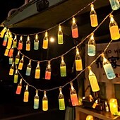 economico Luci di Natale-Barra LED con luci d&#039;atmosfera da 2 m e 10 LED, alimentata a batteria, bottiglia di birra, bottiglia dei desideri, luci fatate, campeggio, festa, casa, balcone, giardino, Natale, Capodanno,