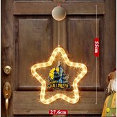 levne Halloween v interiéru-1 ks 27,6 cm halloween netopýr duch čaroděj klobouk dýně černá kočka netopýr přísavka led přísavka okenní světlo párty okno vnitřní atmosféra dekorativní světlo aaa baterie box teplé světlo běžící