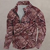 abordables Sweatshirts de Chasse-Homme Camouflage Sweat-shirt Sweat à capuche Fermeture éclair Sports Impression 3D Escalade Chasse Rouge Violet Automne Designer