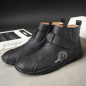 abordables Bottines-Bottines rétro faites main pour hommes avec fermeture velcro – bottes de marche décontractées et artistiques pour hommes créatifs et tenues urbaines de tous les jours