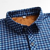 economico camicie di flanella-Per uomo Camicia casual Camicia di flanella Camicia a quadri Camicia con Bottoni Rosso Blu Manica Lunga Quadri Bavero Vacanza Casual Quotidiano Bottonato Abbigliamento Moda Casual Confortevole