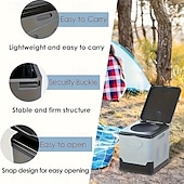 お買い得  キャンプ用品-ゴミ箱付きポータブル車用トイレ - 耐久性のあるPP素材で、RVや屋外キャンプに最適 &amp;緊急事態 - 換気スリットを備えた洗練されたデザインのRVトイレ