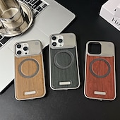 levne Pouzdra pro iPhone-telefon Carcasă Pro iPhone 17 Pro Max 17 Air 16 15 14 Pro Max Plus 13 Pro Max Zadní kryt Magnetické Nárazuvzdorné Textura dřeva PC