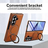 halpa Samsung-kotelot-puhelin Etui Käyttötarkoitus Samsung Galaxy Z-taitto 7 Z Taita 6 Z Fold 5 Z Fold 4 Z Fold 3 Lompakkokorttikotelo Tukee langatonta latausta Tukijalka Iskunkestävä Retro TPU PU-nahka