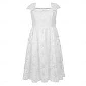 preiswerte Kleider-Retro Vintage 1950er Rockabilly Midlänge A-Linien-Kleid Ausgestelltes Kleid Übergröße Blumen A-Linie Damen Urlaub Heimkehr Party &amp; Abend Erwachsene Kleid Frühling &amp; Sommer