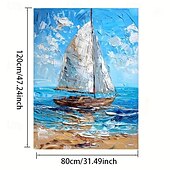זול Landscape Prints-הדפס קנבס מודרני מופשט של מפרשית אוקיינוס, אמנות קיר גדולה מחוץ למסגרת, מפרשית בנושא אוקיינוס, מתאימה לעיצוב סלון וחדר שינה