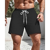economico Pantaloncini casual-Per uomo Shorts Pantaloncini Estivi Pantaloncini casual Tasca Elastico in vita Coulisse Semplice Comodità Traspirante Corto All&#039;aperto Vacanza Canotta sportiva Casual Nero Bianco Micro-elastico