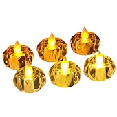 halpa Halloween sisätiloissa-12 kpl 5,5 cm halloween-led-elektroninen kurpitsakynttilänvalo sisä-ravintolan juhlava tunnelmavalo lämmin valo