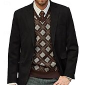 levne Pánské klasické blejzry-Pánské Blejzr z umělého semiše Blejzr Obchod Koktejlový večírek Svatebnívečírek Módní Na běžné nošení Jaro Podzim Polyester Pevná barva Kapsy Knoflíky Pohodlné Jednořadé Blejzr Černá Khaki Světle