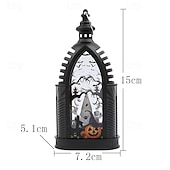 abordables luces de halloween-Vela electrónica LED de Halloween, linterna retro, decoración de ambiente, suministros para fiestas navideñas, diseño de escena, accesorios