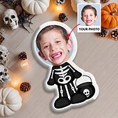 abordables Halloween-Coussin personnalisé avec photo d&#039;Halloween coussin visage minime humanoïde amusant cadeau d&#039;anniversaire pour lui et elle poupée mini moi