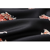 preiswerte Ausgefallene Kleider-Damen Midikleid Boho-Kleid Druckkleid Westernkleid Mode Outdoor Urlaub Wochenende Normale Passform Einfach Langarm V Ausschnitt Schwarz Sommer