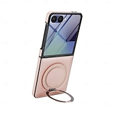 abordables Coques Samsung-téléphone Coque Pour Samsung Galaxy Z Flip 7 Z Flip 6 Z Flip 5 Z Flip 4 Z Flip 3 Coque Arrière Supporte la Charge Sans Fil Support Antichoc Rétro TPU faux cuir