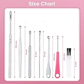 levne Osobní péče a zdraví-Sada sběračů ušního mazu z nerezové oceli, sada nástrojů pro odstraňování ušního mazu pro čištění uší, masáž a odstraňování ušního mazu, bezpečné a odolné příslušenství pro osobní hygienu