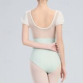 preiswerte Ballettbekleidung-Ballett Trikot / Einteiler Unifarbe Spleißen Tüll Damen Leistung Training Kurzarm Hoch Polyester